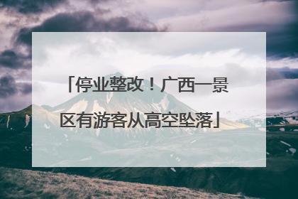 停业整改！广西一景区有游客从高空坠落
