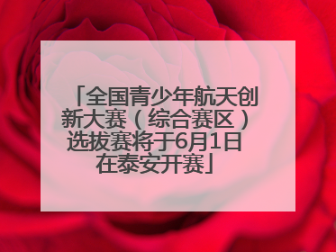 全国青少年航天创新大赛（综合赛区）选拔赛将于6月1日在泰安开赛