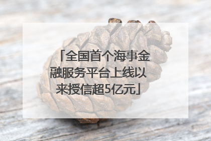 全国首个海事金融服务平台上线以来授信超5亿元