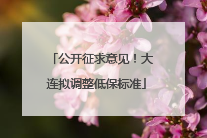 公开征求意见！大连拟调整低保标准