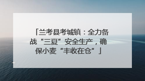 兰考县考城镇：全力备战“三夏”安全生产，确保小麦“丰收在仓”