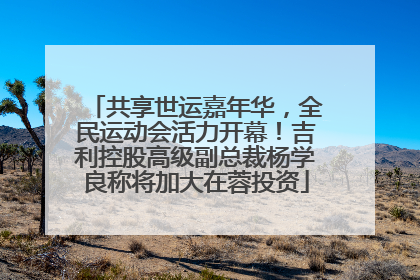 共享世运嘉年华，全民运动会活力开幕！吉利控股高级副总裁杨学良称将加大在蓉投资