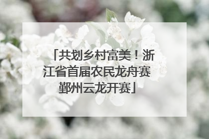共划乡村富美！浙江省首届农民龙舟赛鄞州云龙开赛