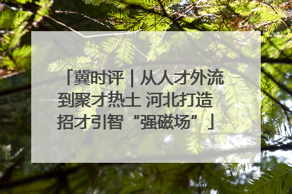 冀时评｜从人才外流到聚才热土 河北打造招才引智“强磁场”