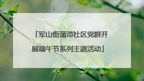 军山街蒲潭社区党群开展端午节系列主题活动