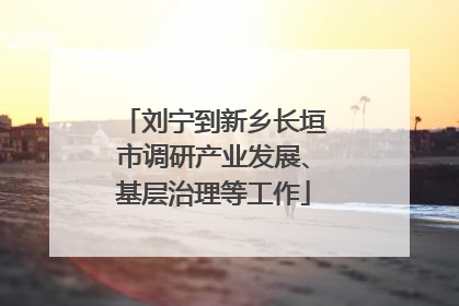 刘宁到新乡长垣市调研产业发展、基层治理等工作