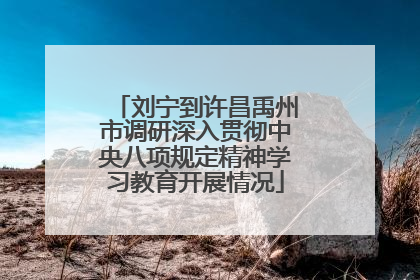刘宁到许昌禹州市调研深入贯彻中央八项规定精神学习教育开展情况