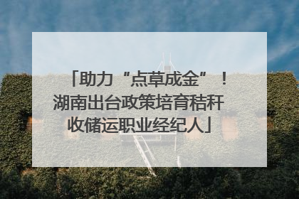 助力“点草成金”！湖南出台政策培育秸秆收储运职业经纪人