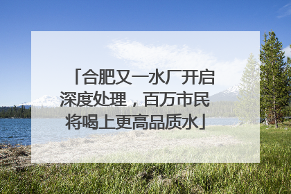 合肥又一水厂开启深度处理，百万市民将喝上更高品质水