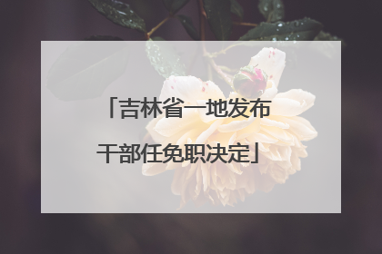 吉林省一地发布干部任免职决定