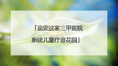 嘉定这家三甲医院新建儿童疗愈花园