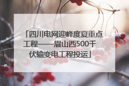 四川电网迎峰度夏重点工程——眉山西500千伏输变电工程投运