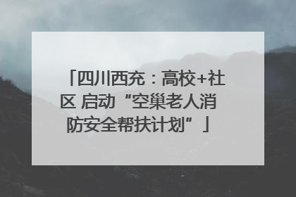 四川西充：高校+社区 启动“空巢老人消防安全帮扶计划”