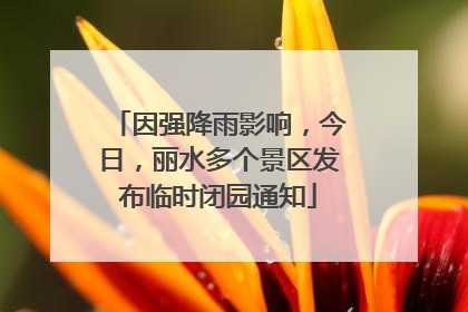 因强降雨影响，今日，丽水多个景区发布临时闭园通知