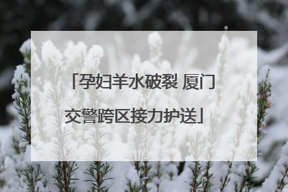 孕妇羊水破裂 厦门交警跨区接力护送