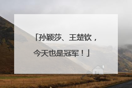 孙颖莎、王楚钦，今天也是冠军！