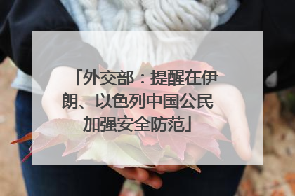 外交部：提醒在伊朗、以色列中国公民加强安全防范