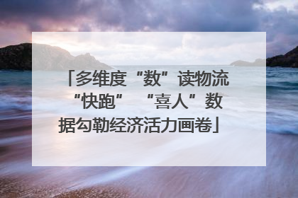 多维度“数”读物流“快跑” “喜人”数据勾勒经济活力画卷