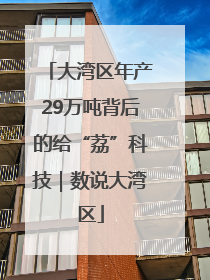 大湾区年产29万吨背后的给“荔”科技｜数说大湾区