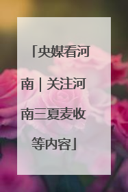 央媒看河南｜关注河南三夏麦收等内容