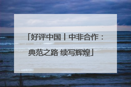 好评中国丨中非合作：典范之路 续写辉煌