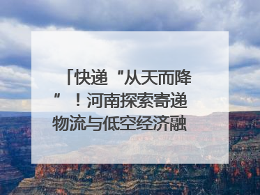 快递“从天而降”！河南探索寄递物流与低空经济融合发展｜一线
