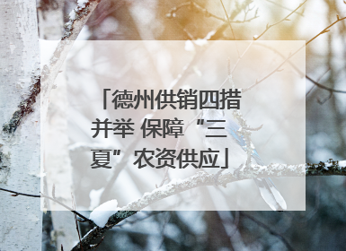 德州供销四措并举 保障“三夏”农资供应