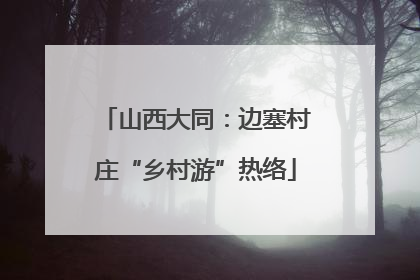 山西大同：边塞村庄“乡村游”热络