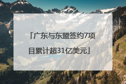 广东与东盟签约7项目累计超31亿美元