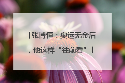张博恒：奥运无金后，他这样“往前看”