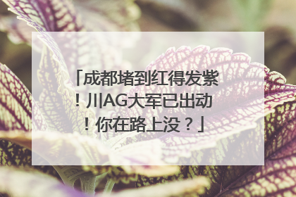 成都堵到红得发紫！川AG大军已出动！你在路上没？