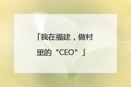 我在福建，做村里的“CEO”