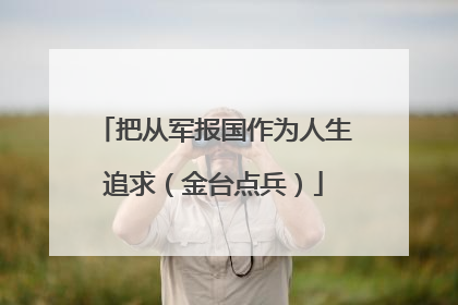 把从军报国作为人生追求（金台点兵）