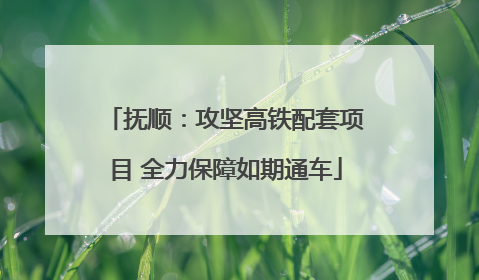 抚顺：攻坚高铁配套项目 全力保障如期通车