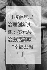 拉萨基层治理创新实践：多元共治激活高原“幸福密码”