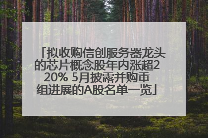 拟收购信创服务器龙头的芯片概念股年内涨超220% 5月披露并购重组进展的A股名单一览