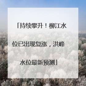 持续攀升！柳江水位已出现复涨，洪峰水位最新预测