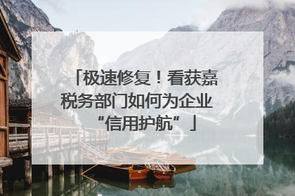 极速修复！看获嘉税务部门如何为企业“信用护航”