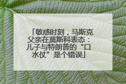 敏感时刻，马斯克父亲在莫斯科表态：儿子与特朗普的“口水仗”是个错误