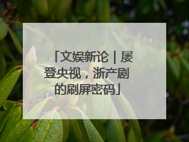 文娱新论｜屡登央视，浙产剧的刷屏密码