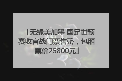 无缘美加墨 国足世预赛收官战门票售罄，包厢票价25800元