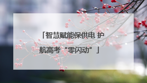 智慧赋能保供电 护航高考“零闪动”