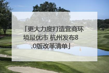 更大力度打造营商环境最优市 杭州发布8.0版改革清单