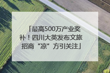 最高500万产业奖补！四川大英发布文旅招商“凉”方引关注