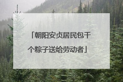 朝阳安贞居民包千个粽子送给劳动者