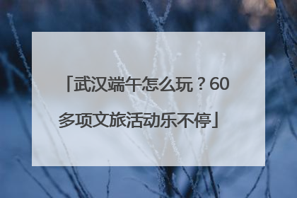 武汉端午怎么玩？60多项文旅活动乐不停
