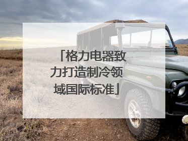 格力电器致力打造制冷领域国际标准