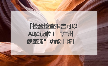 检验检查报告可以AI解读啦！“广州健康通”功能上新