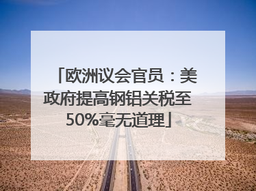 欧洲议会官员：美政府提高钢铝关税至50%毫无道理