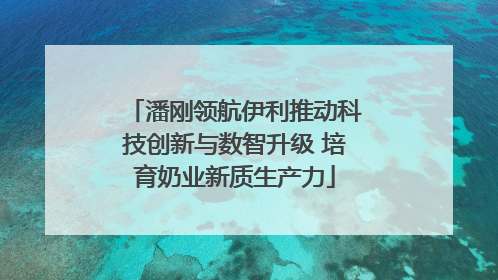 潘刚领航伊利推动科技创新与数智升级 培育奶业新质生产力